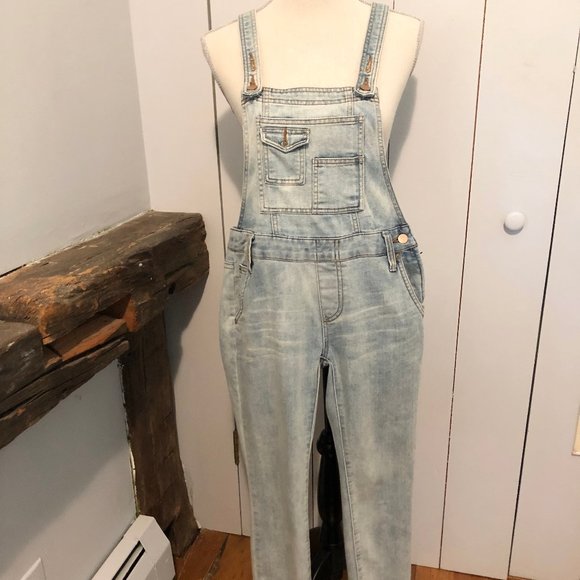Free People Washed Denim Overalls - Picture 2 of 6